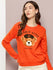 Womens Full Sleeve Round Neck Printed Relaxed Fit Tshirts