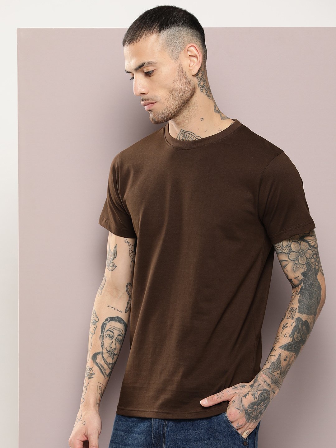 Mens Half Sleeve Round Neck Regular Fit T-Shirts
