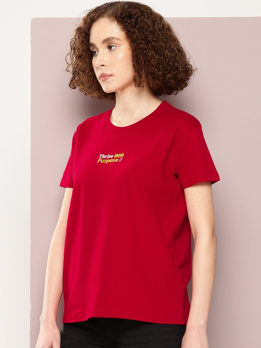 Womens Half Sleeve Round Neck Boxy Fit T-Shirts