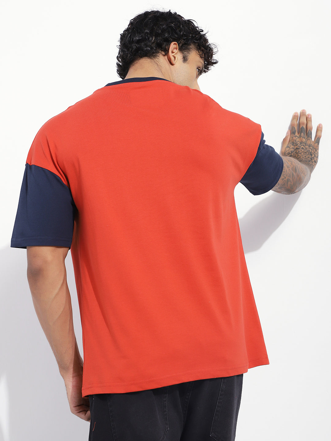 Mens Half Sleeve Drop Shoulder Printed Oversized Fit T-Shirts