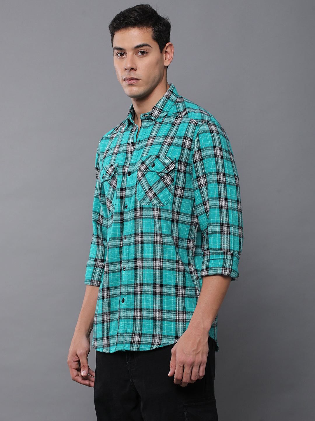 Men Checked Full Sleeve Casual Shirt With Pocket