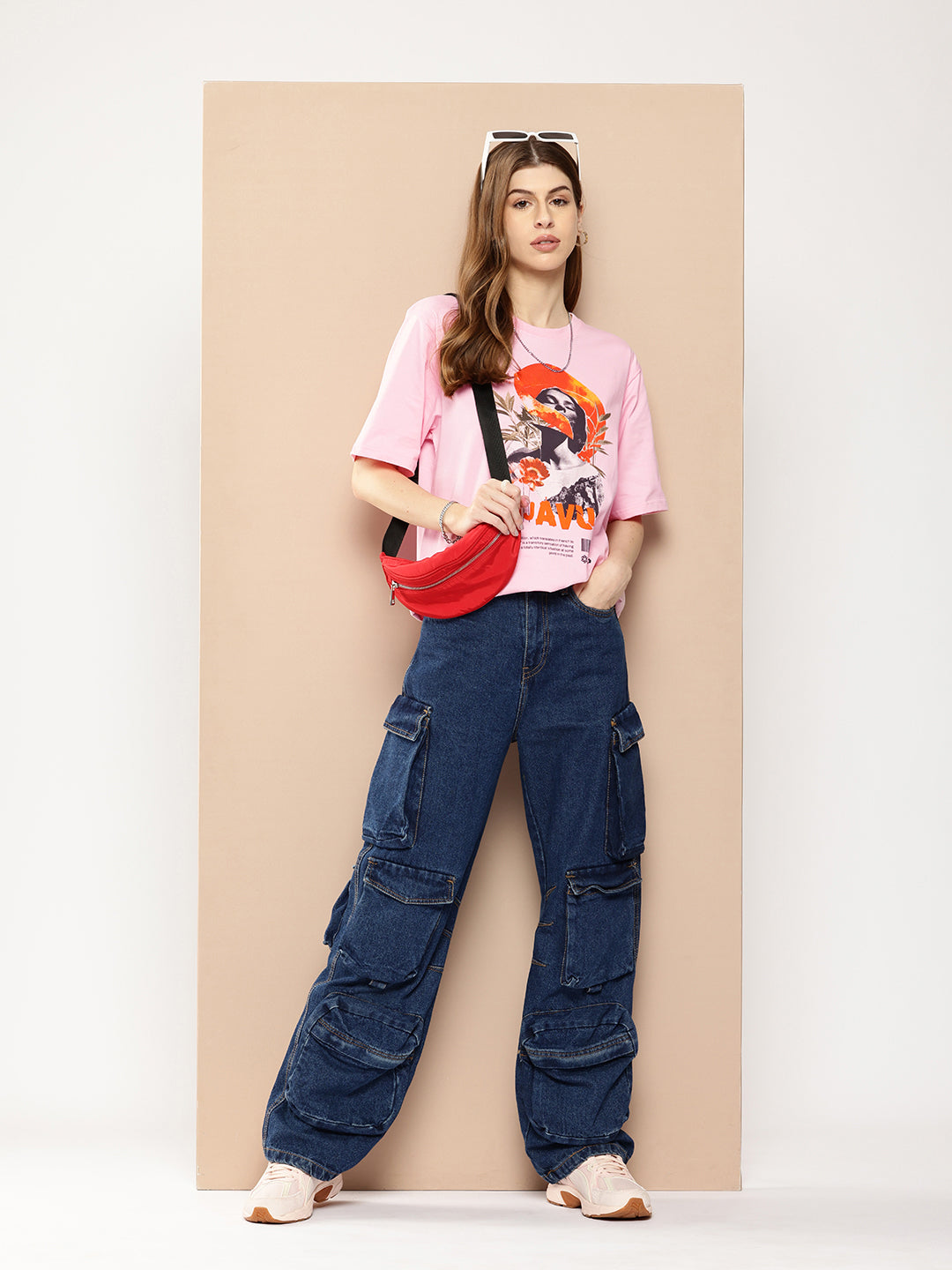Womens Half Sleeve Round Neck Printed Oversized Fit Tshirts
