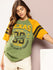 Womens Raglan Sleeve Printed Oversized Fit Tshirt