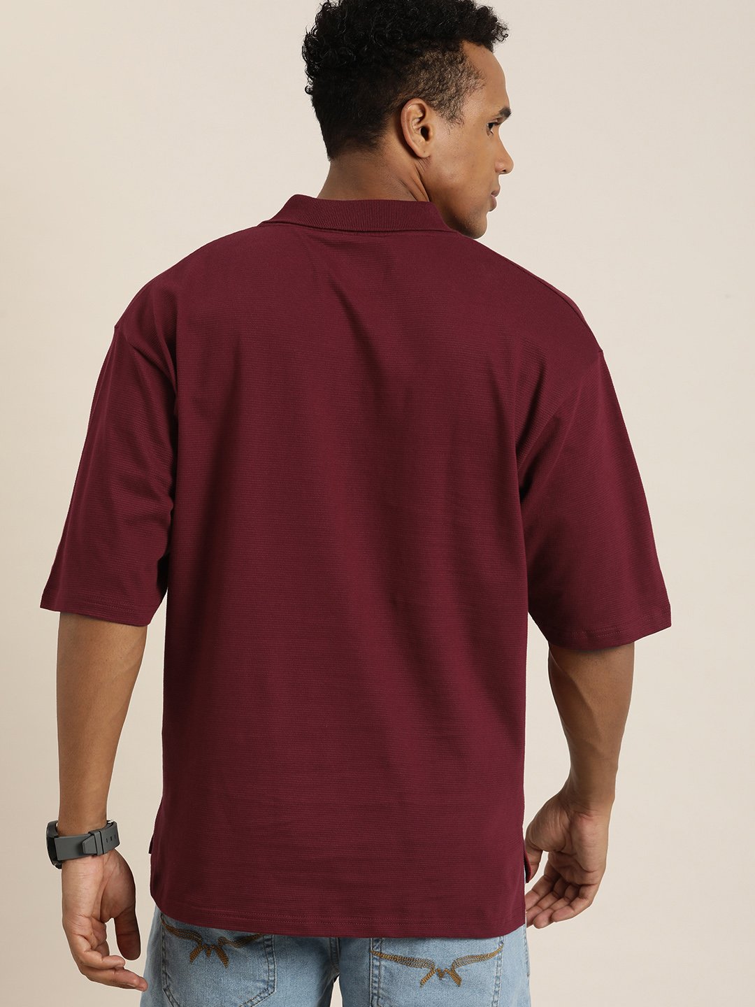 Mens Half Sleeve Oversized Fit Polo T-Shirts
