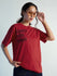 Womens Stud Detailed Oversized Round Neck Tshirt 