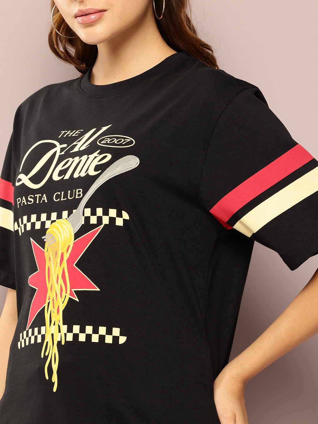 Womens Short Sleeve Printed Oversized Fit Tshirt