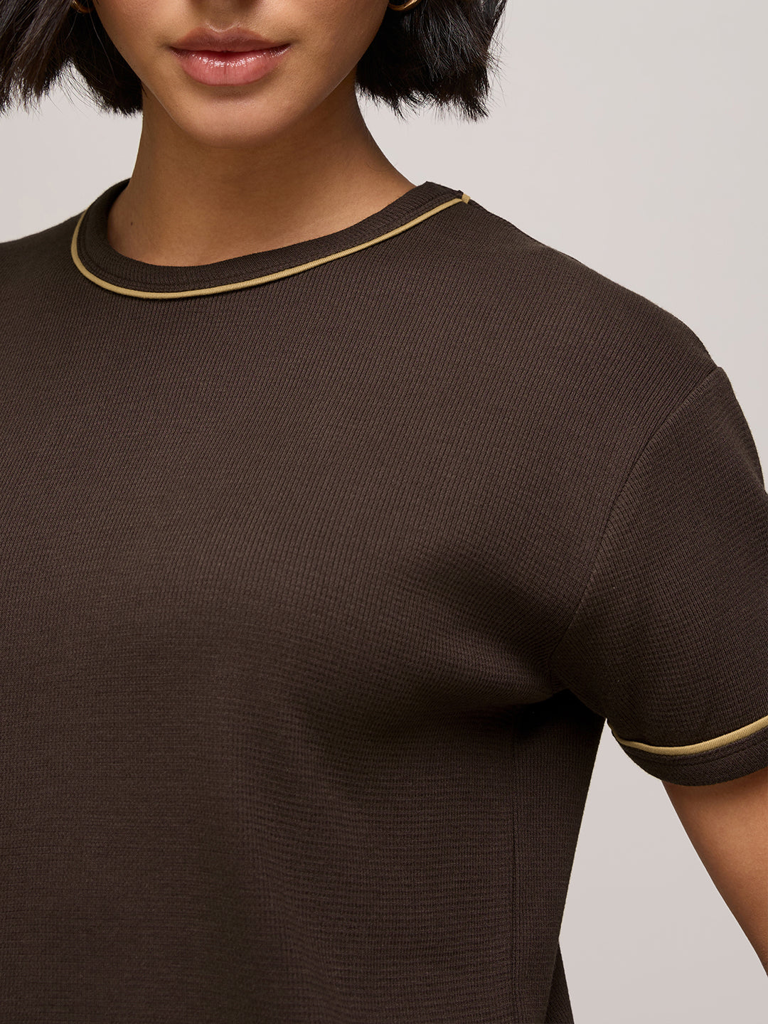 Womens Plain Regular Fit Cotton Round Neck T-Shirt