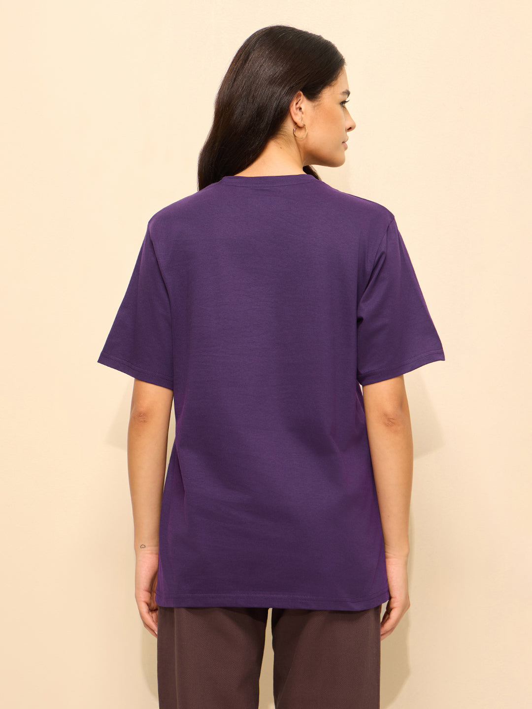 Womens Embroidery Oversized Fit Cotton T-Shirt