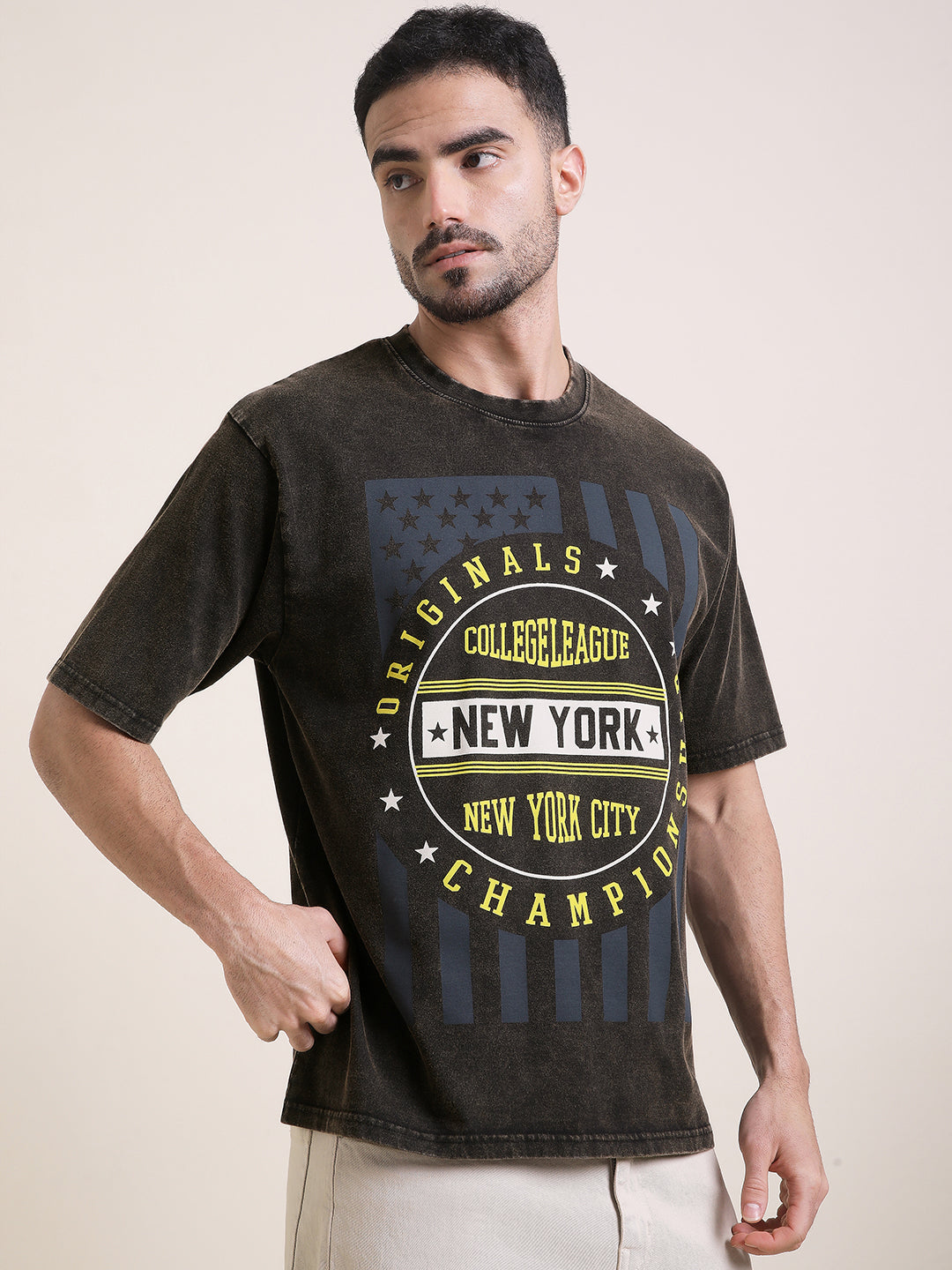 Mens Half Sleeve Round Neck Printed Oversized Fit Tshirts