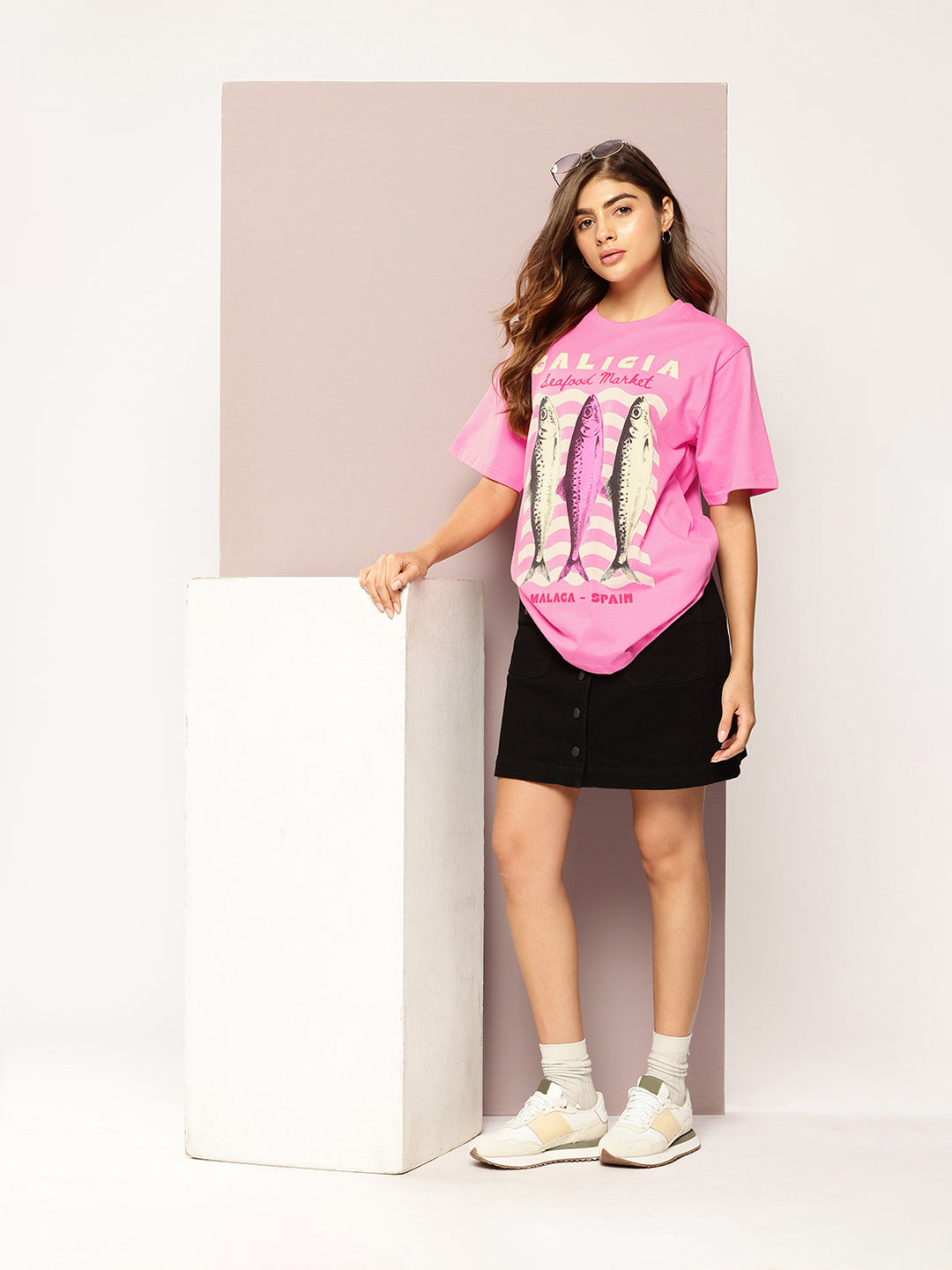 Womens Short Sleeve Printed Oversized Fit Tshirt