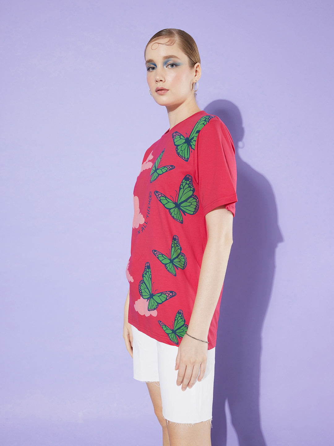 Womens Half Sleeve Round Neck Oversized Fit T-Shirts