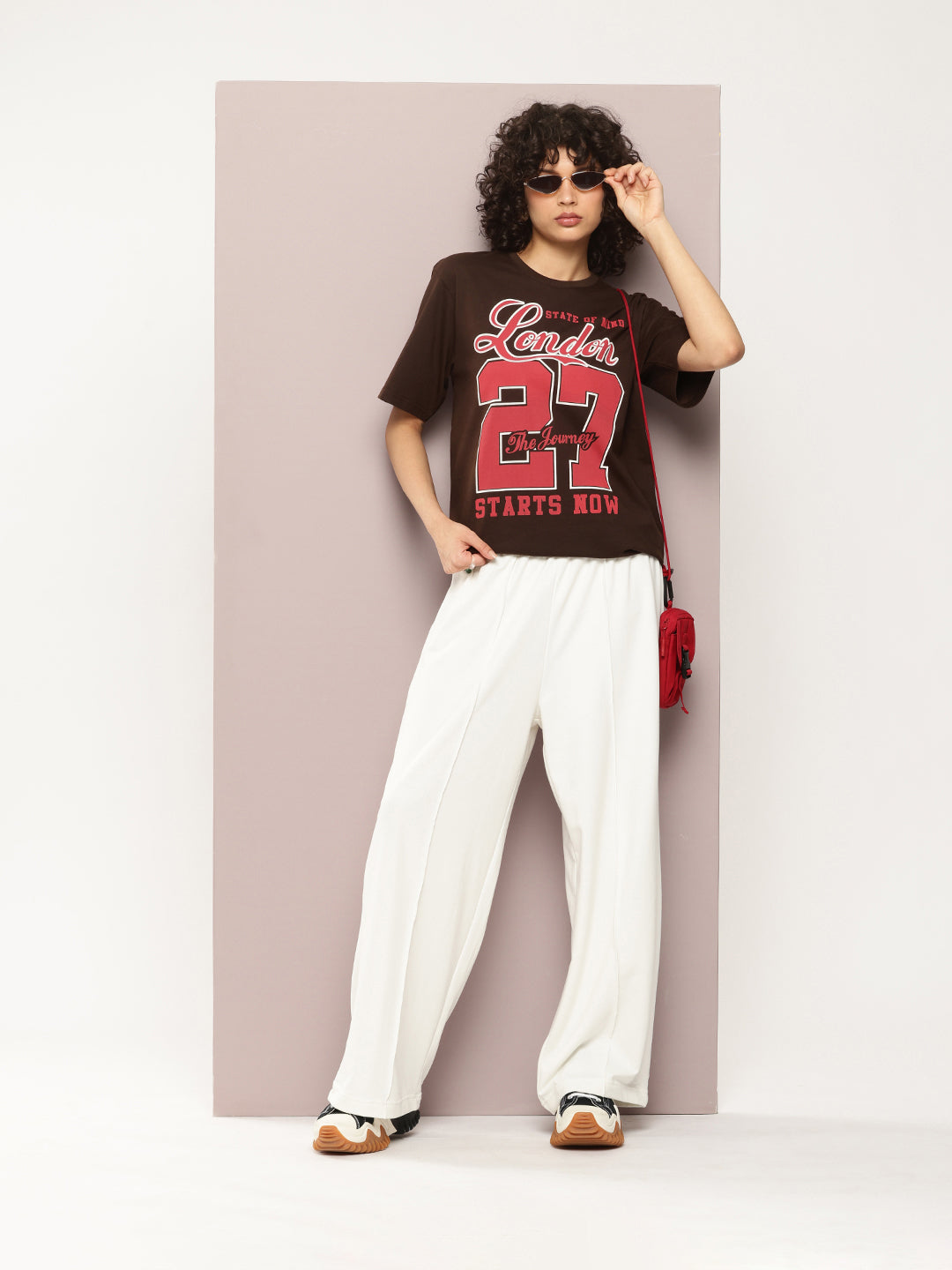 Womens Half Sleeve Round Neck Printed Oversized Fit Tshirts