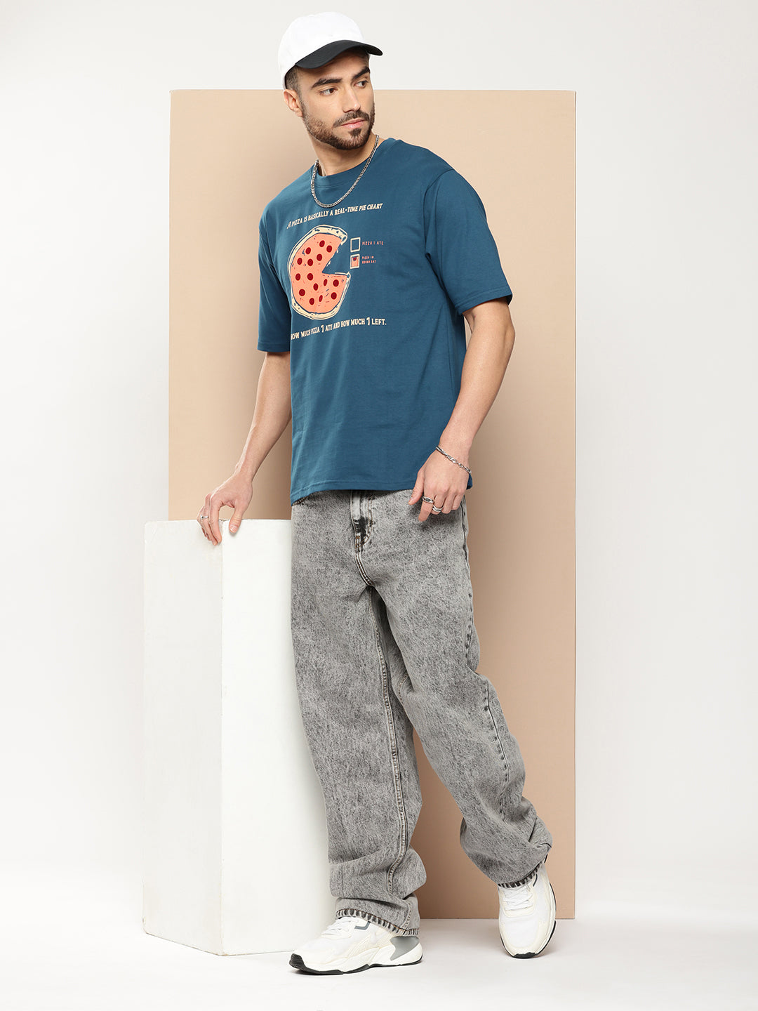 Mens Half Sleeve Round Neck Printed Oversized Fit Tshirts