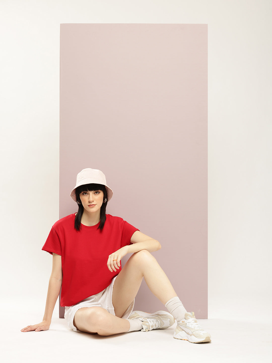 Womens Half Sleeve Round Neck Solid Boxy Fit Tshirts