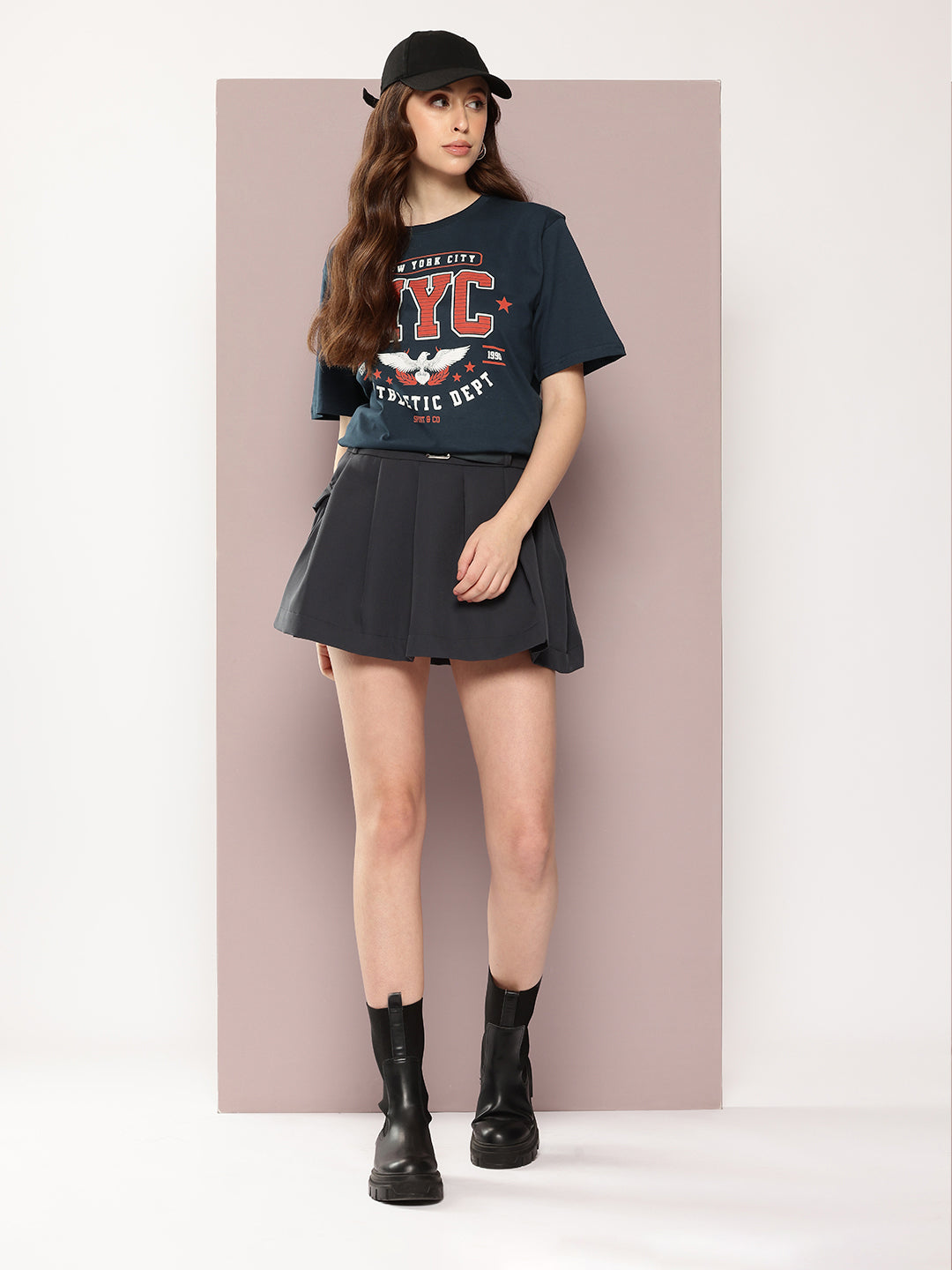 Womens Half Sleeve Round Neck Printed Oversized Fit Tshirts