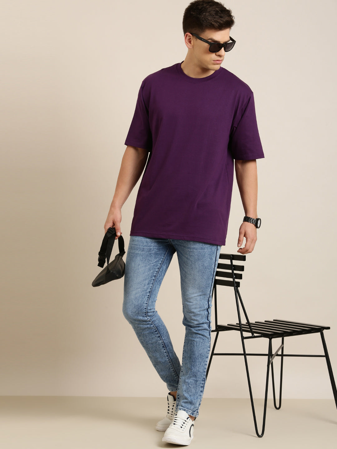 Mens Half Sleeve Round Neck Oversized Fit T-Shirts