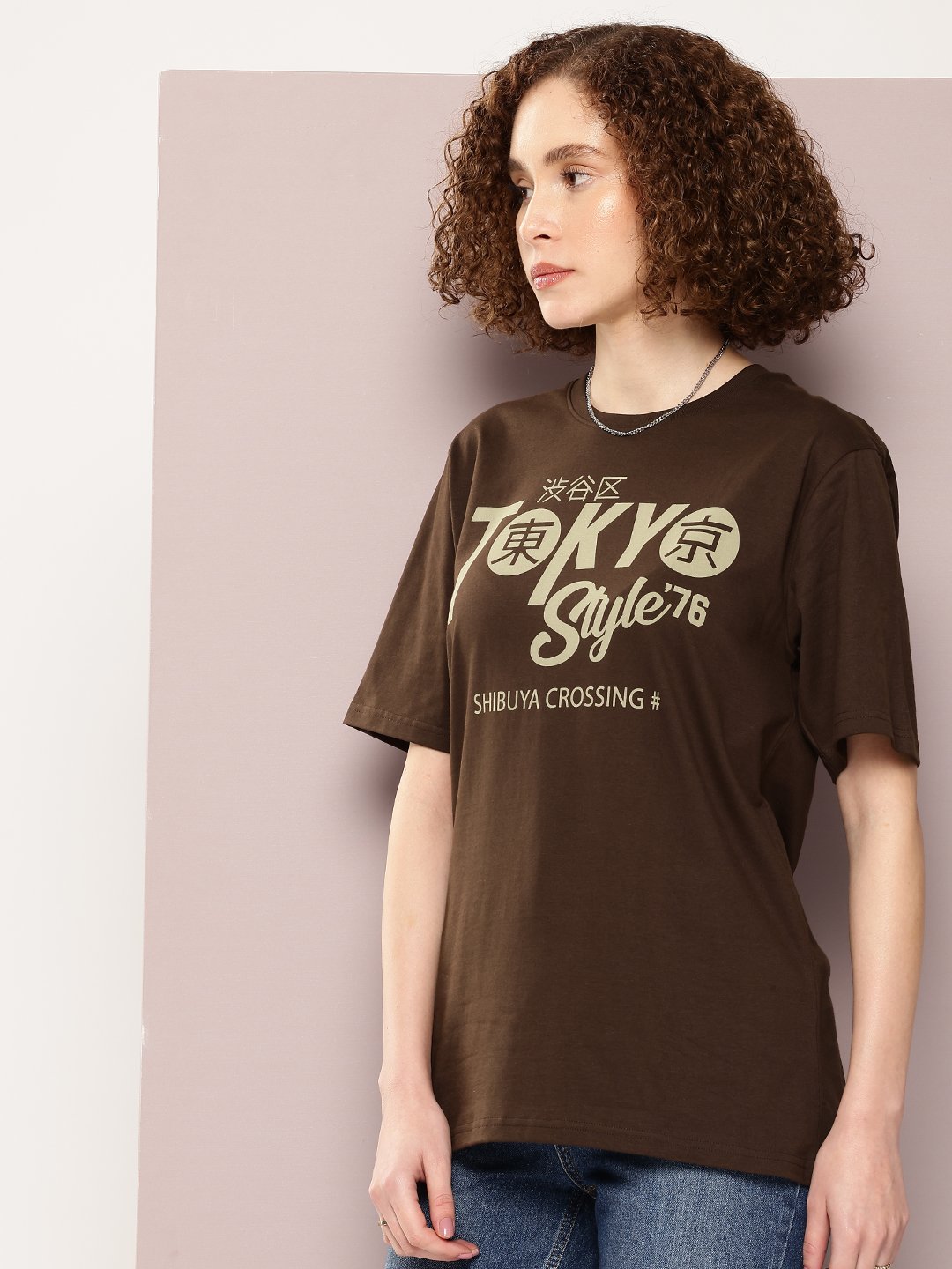Womens Half Sleeve Round Neck Oversized Fit T-Shirts