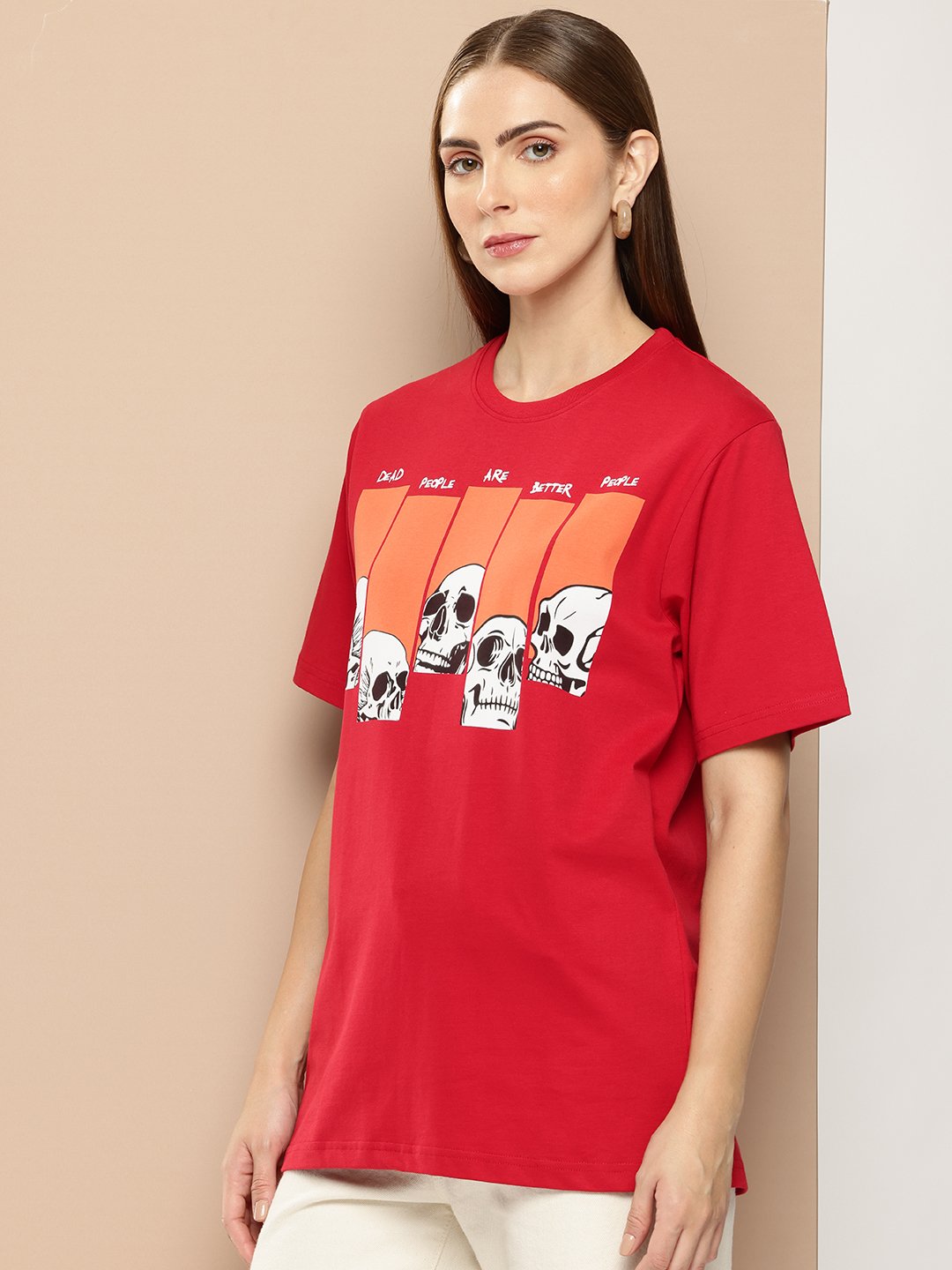 Womens Half Sleeve Round Neck Oversized Fit T-Shirts