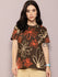 Womens Half Sleeve Round Neck All-Over Printed Boxy Fit Tshirts
