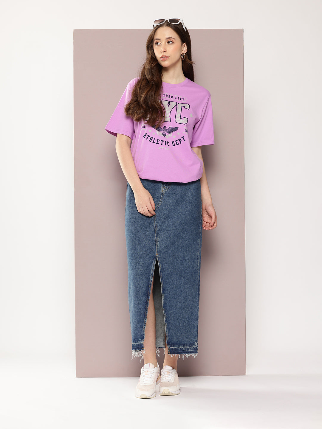 Womens Half Sleeve Round Neck Printed Oversized Fit Tshirts