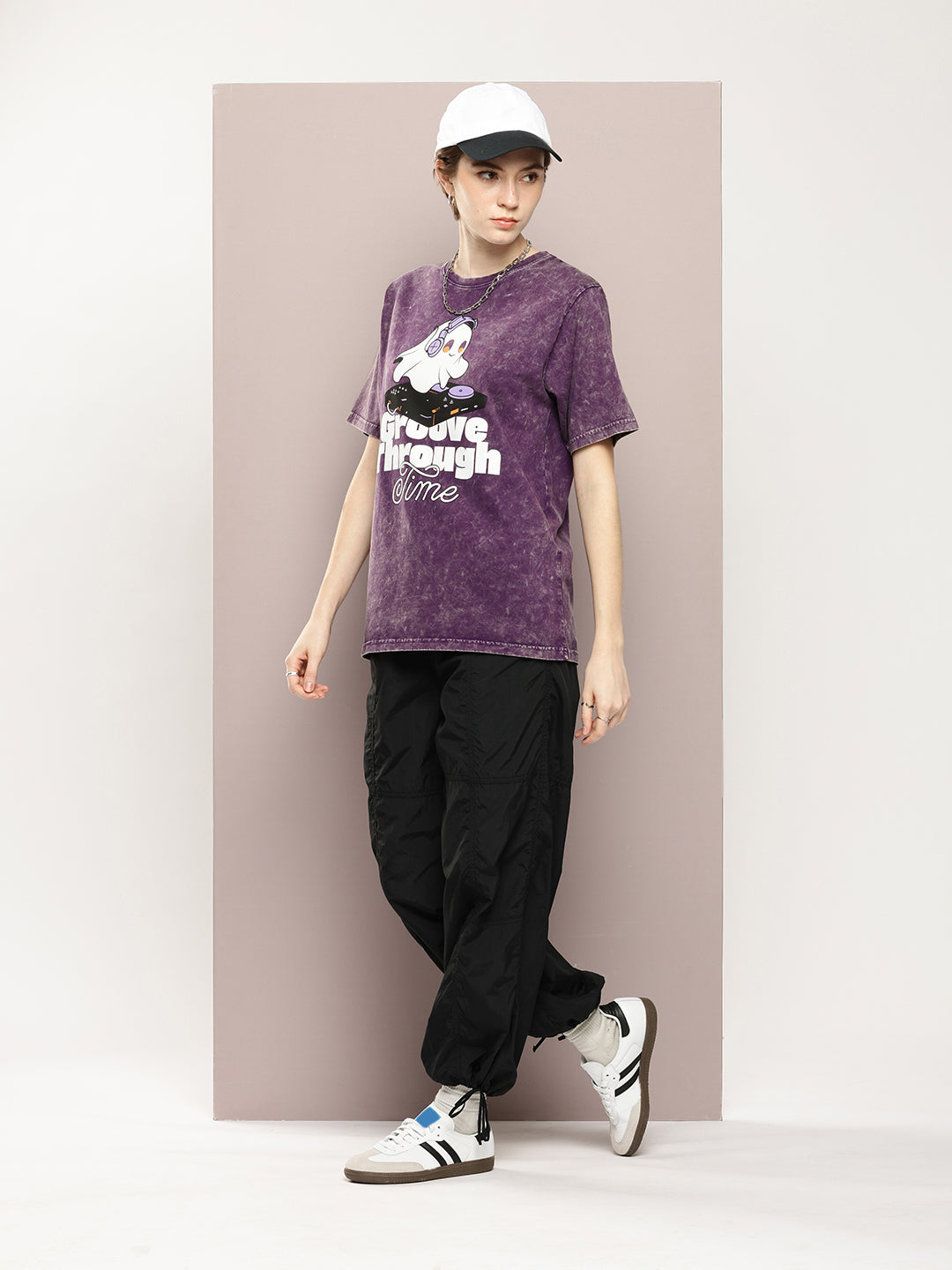 Womens Half Sleeve Round Neck Printed Oversized Fit Tshirts