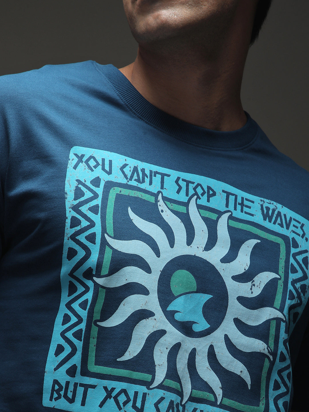 Mens Half Sleeve Drop Shoulder Printed Oversized Fit T-Shirts