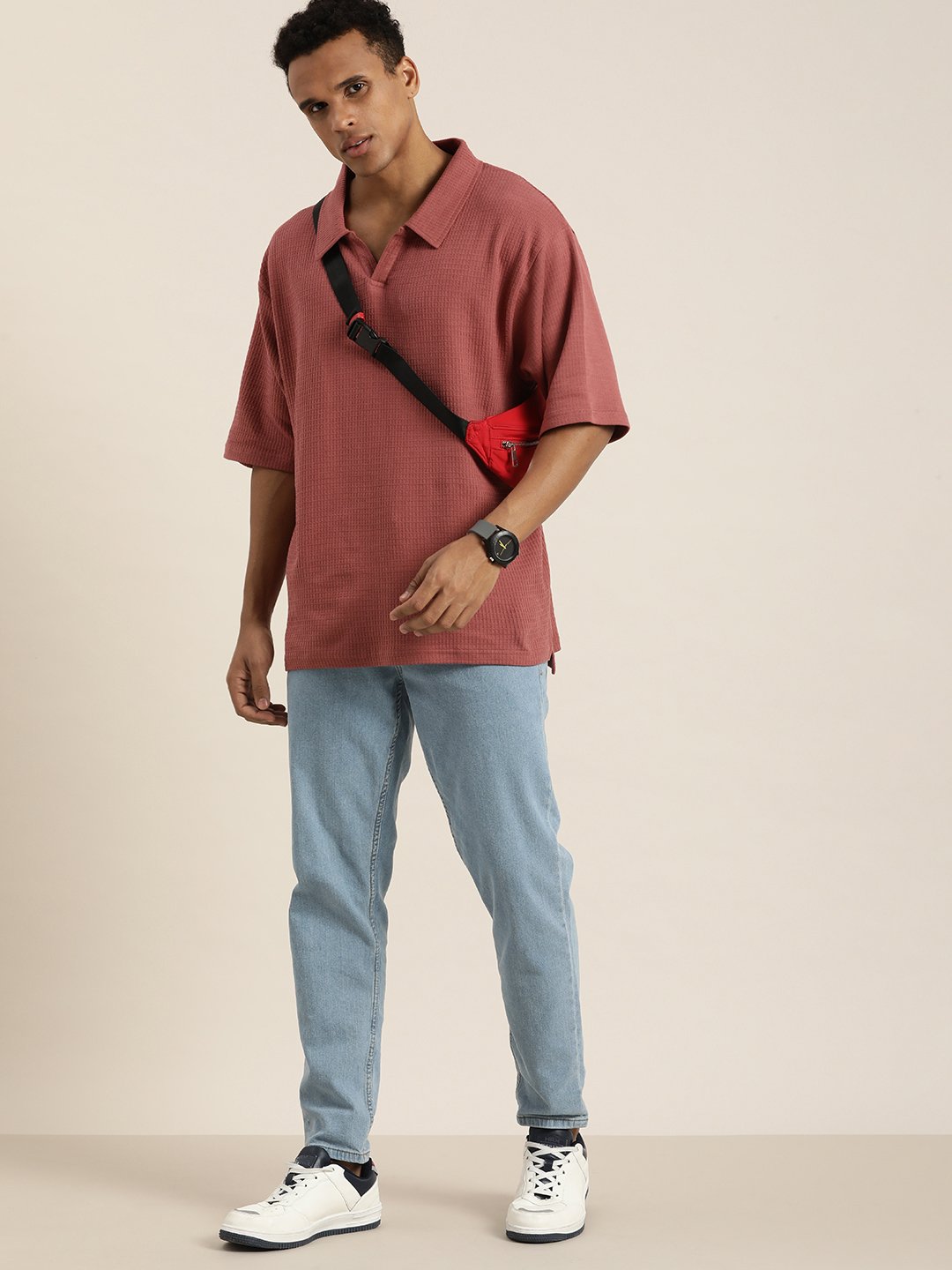 Mens Half Sleeve Oversized Fit Polo T-Shirts