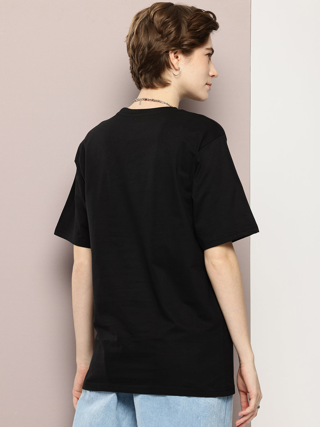 Womens Half Sleeve Round Neck Printed Oversized Fit Tshirts