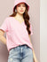 Womens Half Sleeve V-Neck Solid Boxy Fit Tshirts