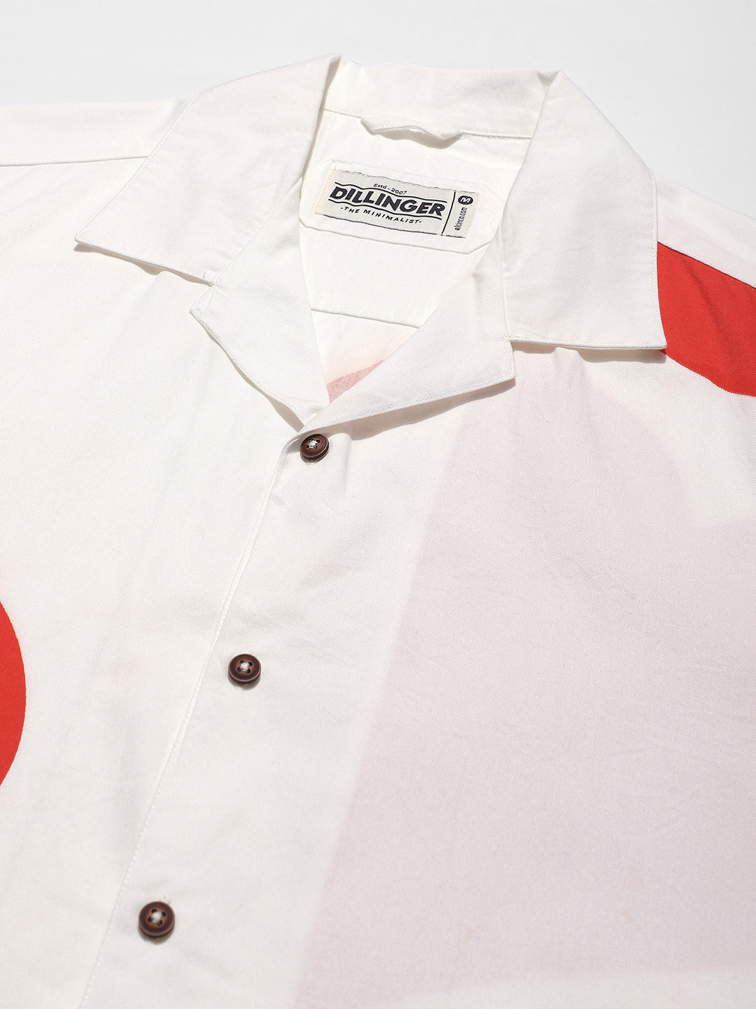 Mens Boxy Regular Short Sleeve Printed White Shirt