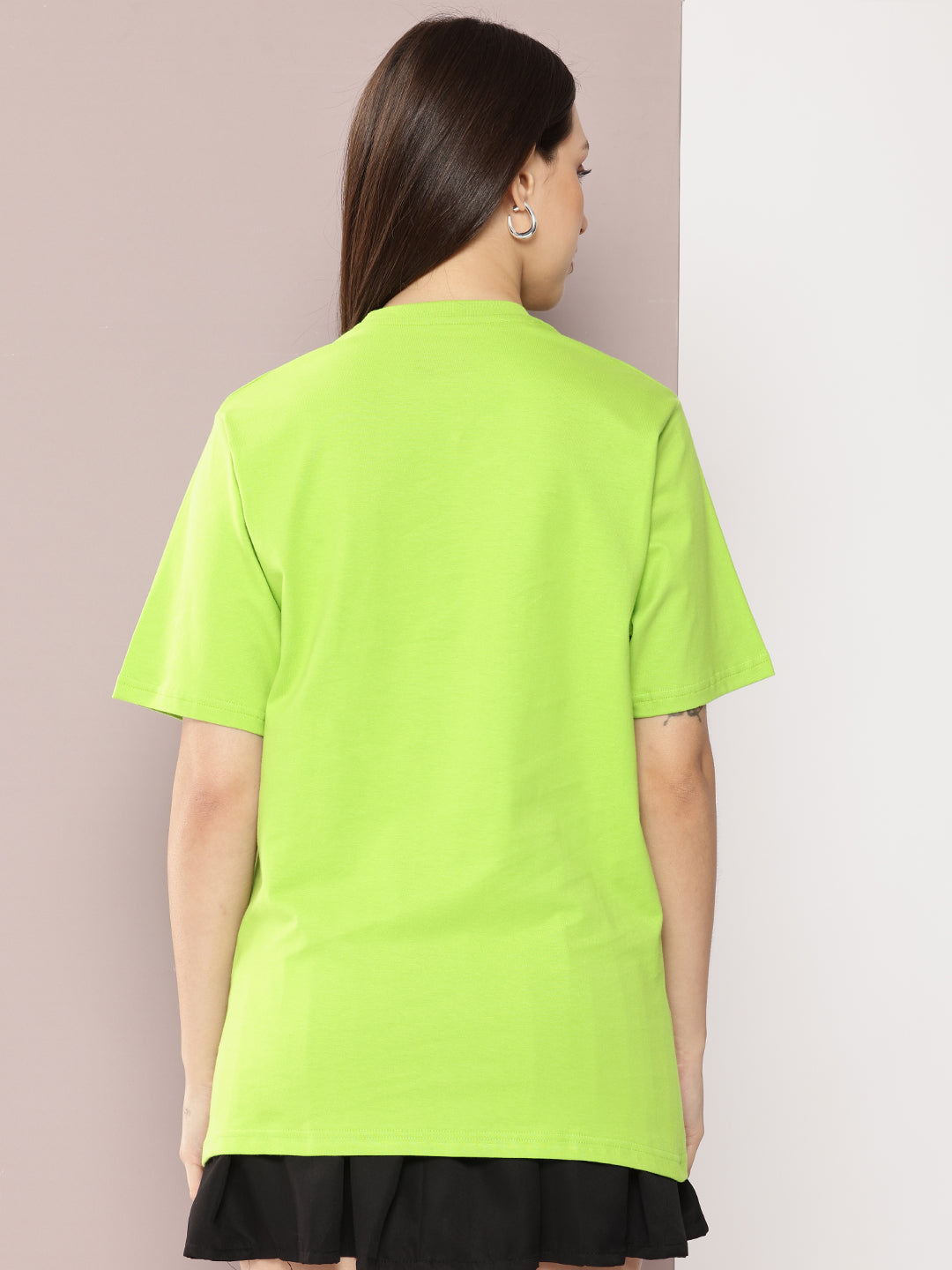 Womens Half Sleeve Round Neck Printed Oversized Fit Tshirts