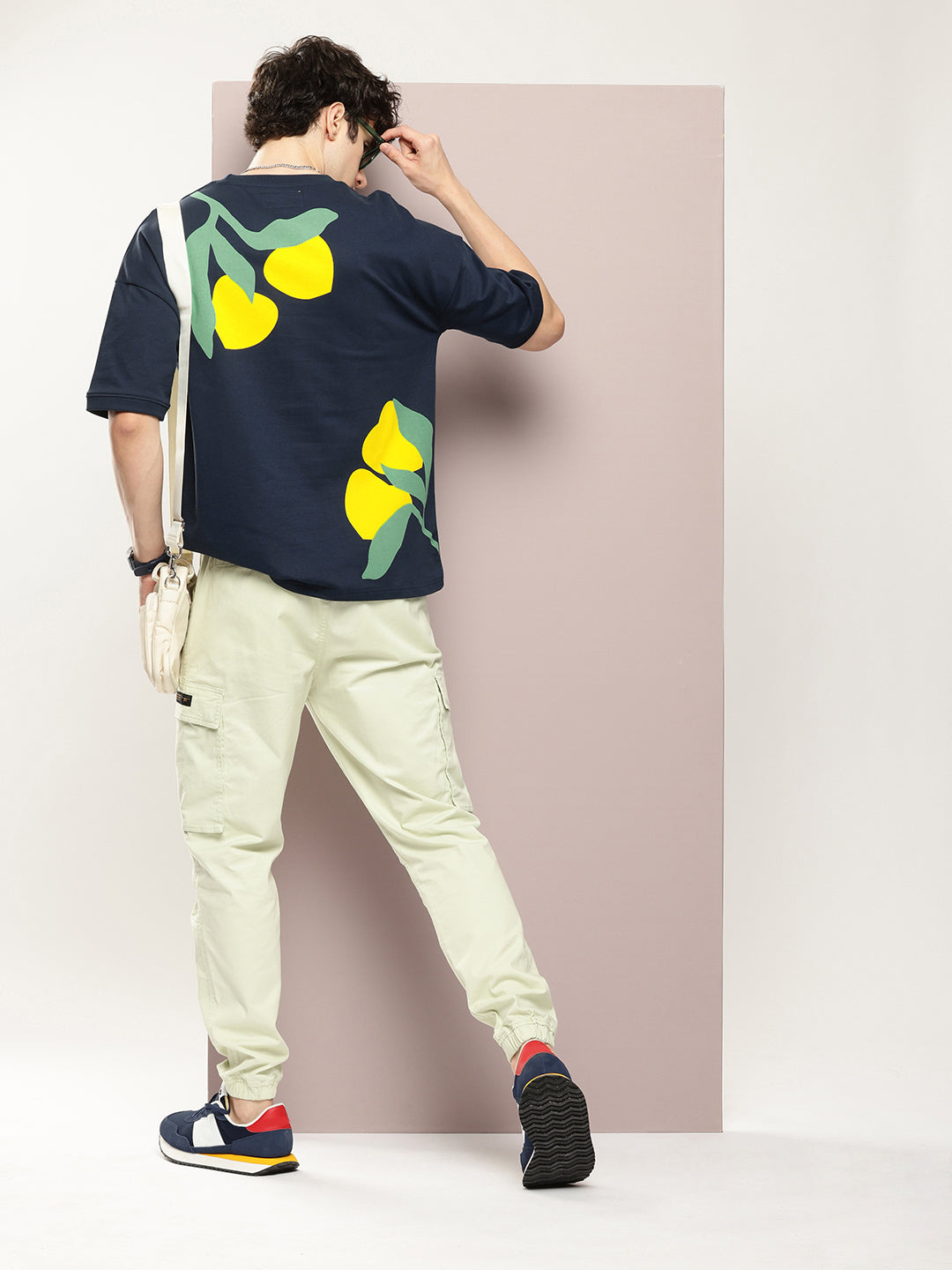 Mens Half Sleeve Round Neck Back Printed Oversized Fit Tshirts