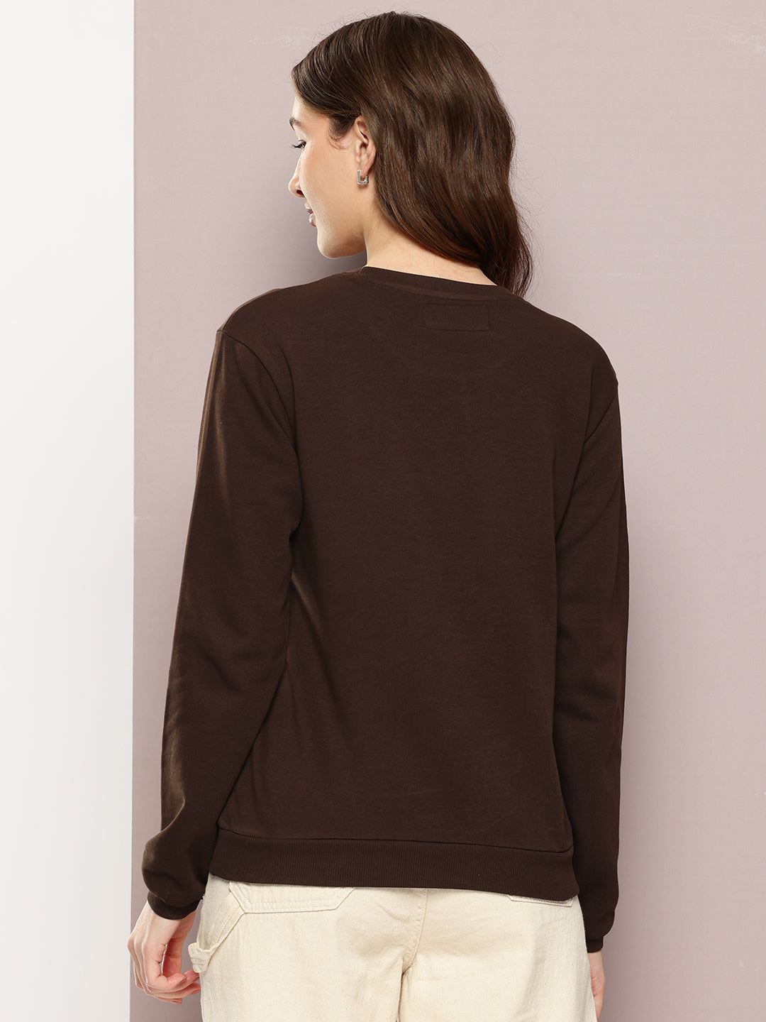 Womens Full Sleeve Round Neck Embroidered Relaxed Fit Tshirts