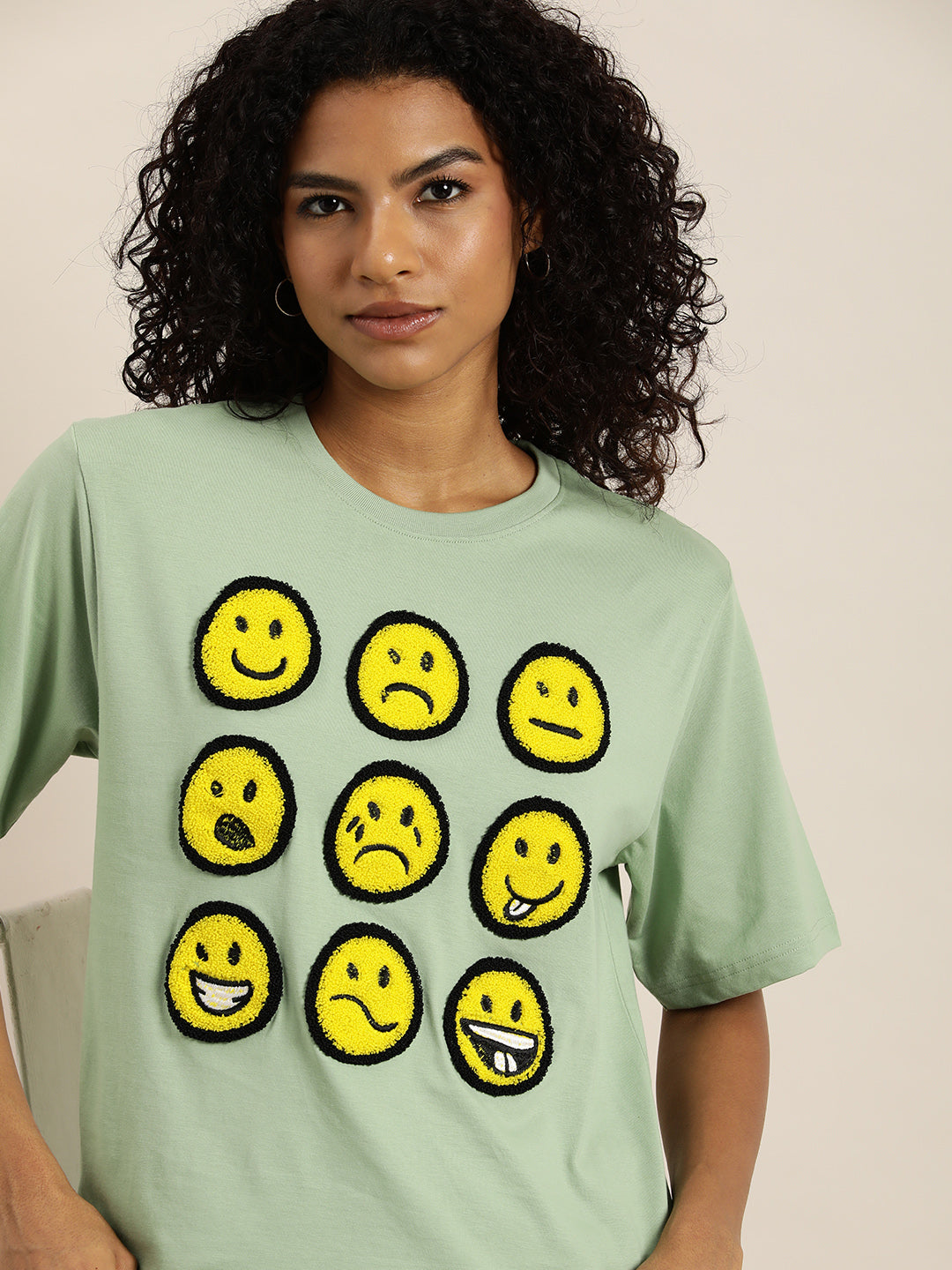 Womens Half Sleeve Round Neck Oversized Fit T-Shirts
