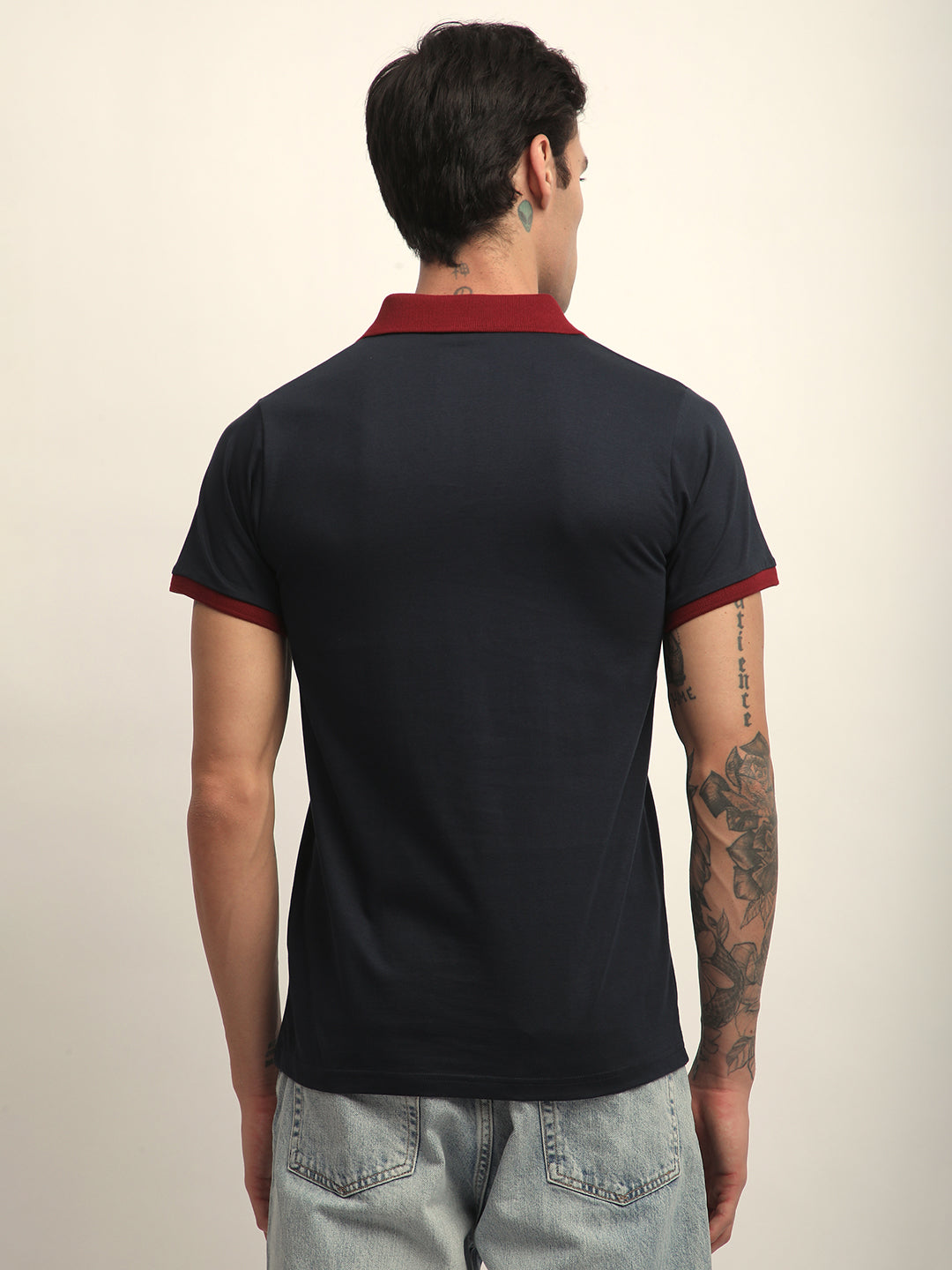 Mens Half Sleeve Polo Neck Solid Regular Fit Tshirts