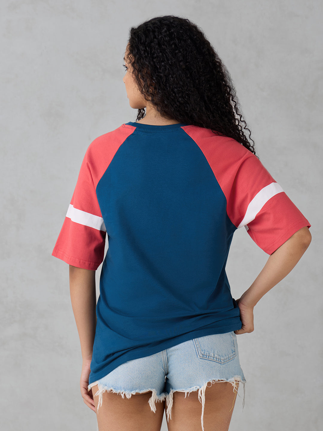 Womens Half Sleeve Printed Oversized Fit Tshirt