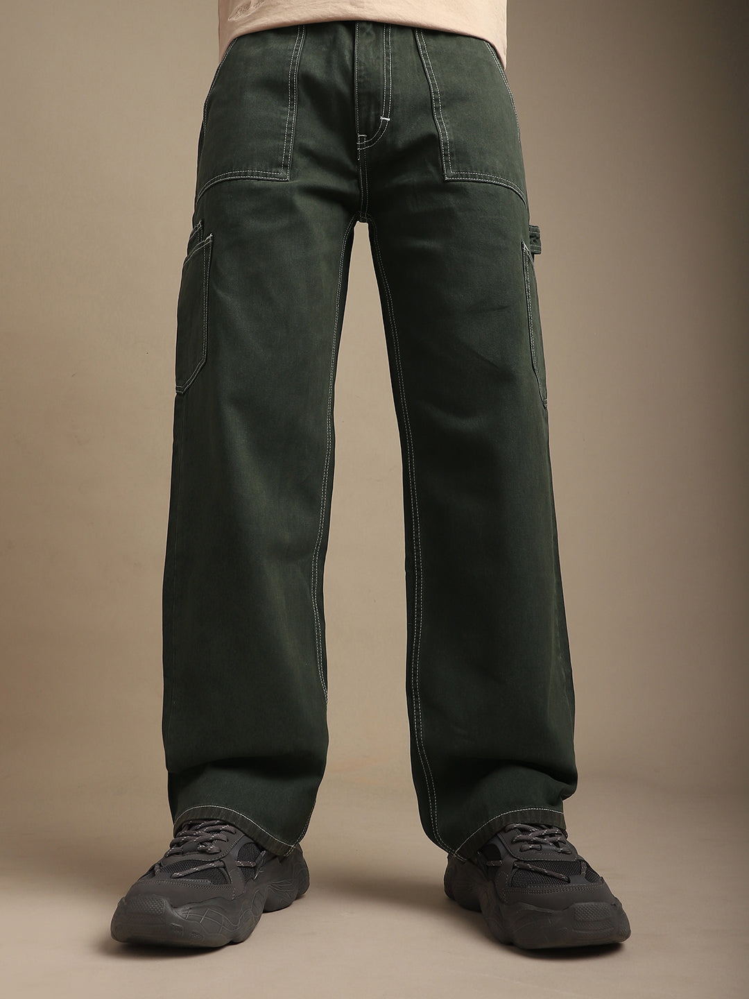 Men Plain Cargo Jeans