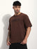 Mens Half Sleeve Round Neck Embroidered Oversized Fit Tshirts