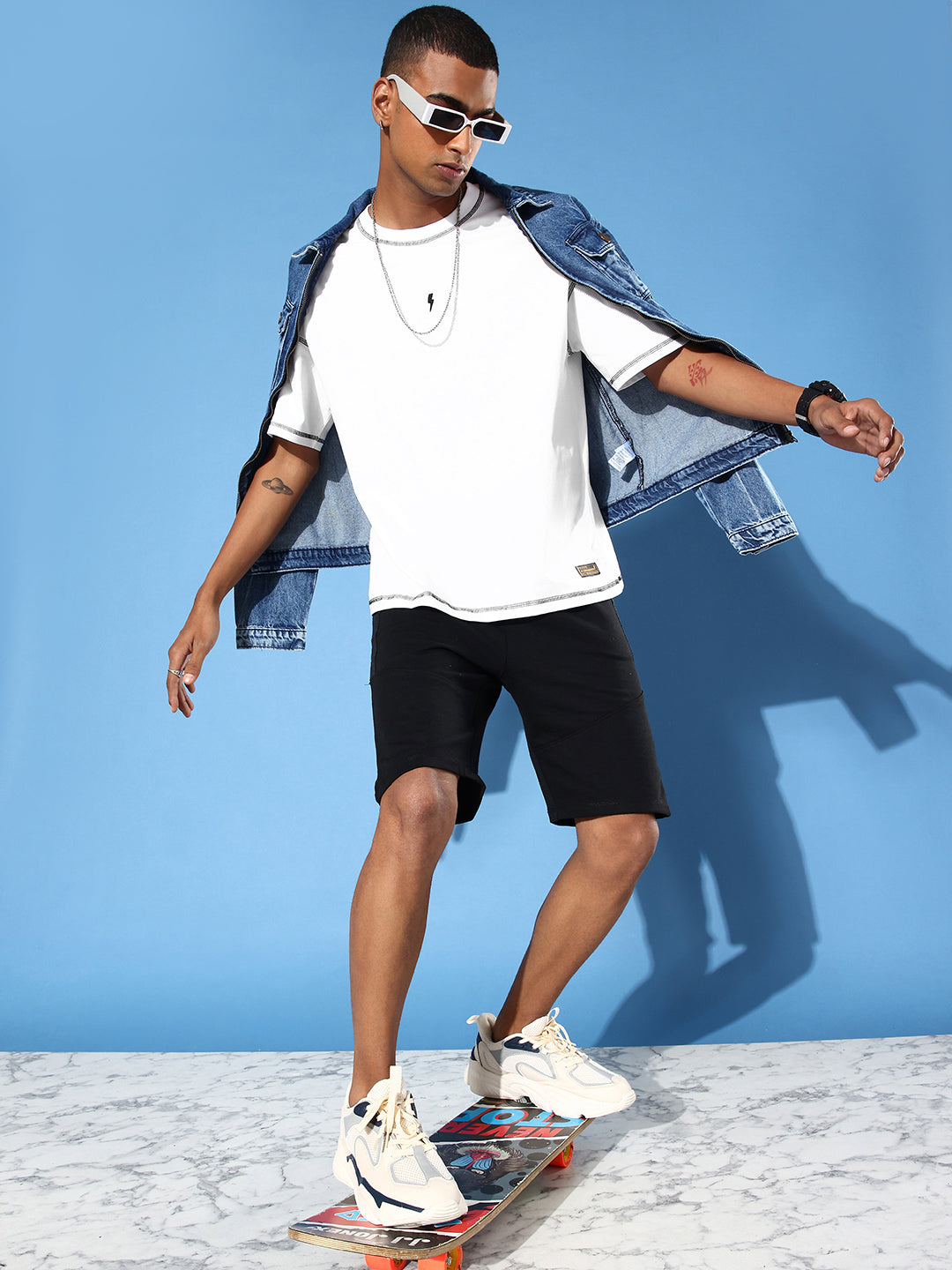 Mens Half Sleeve Drop Shoulder Plain Oversized Fit T-Shirts
