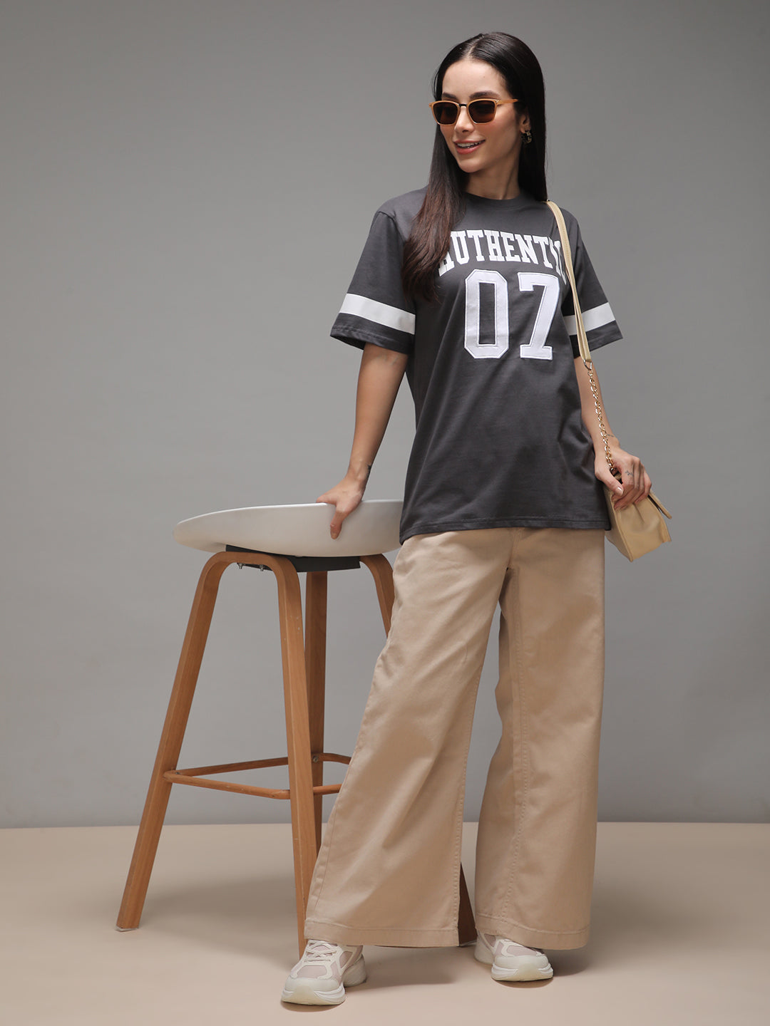 Womens Half Sleeve Round Neck Printed Oversized Fit Tshirts