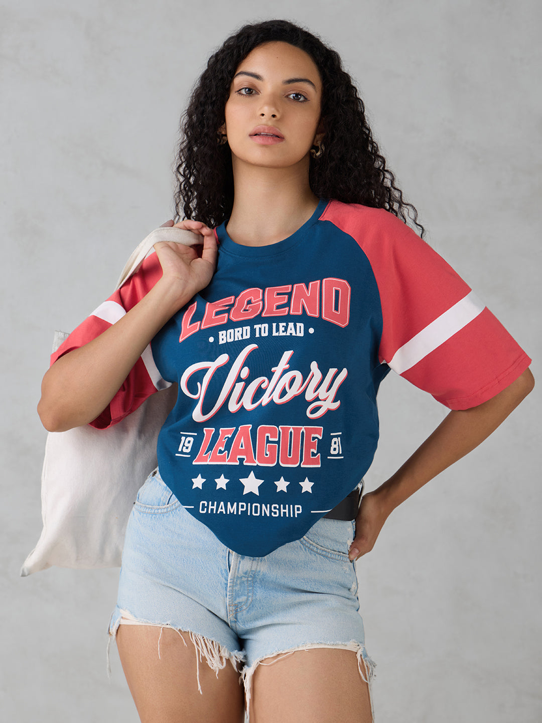 Womens Half Sleeve Printed Oversized Fit Tshirt