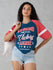 Womens Half Sleeve Printed Oversized Fit Tshirt