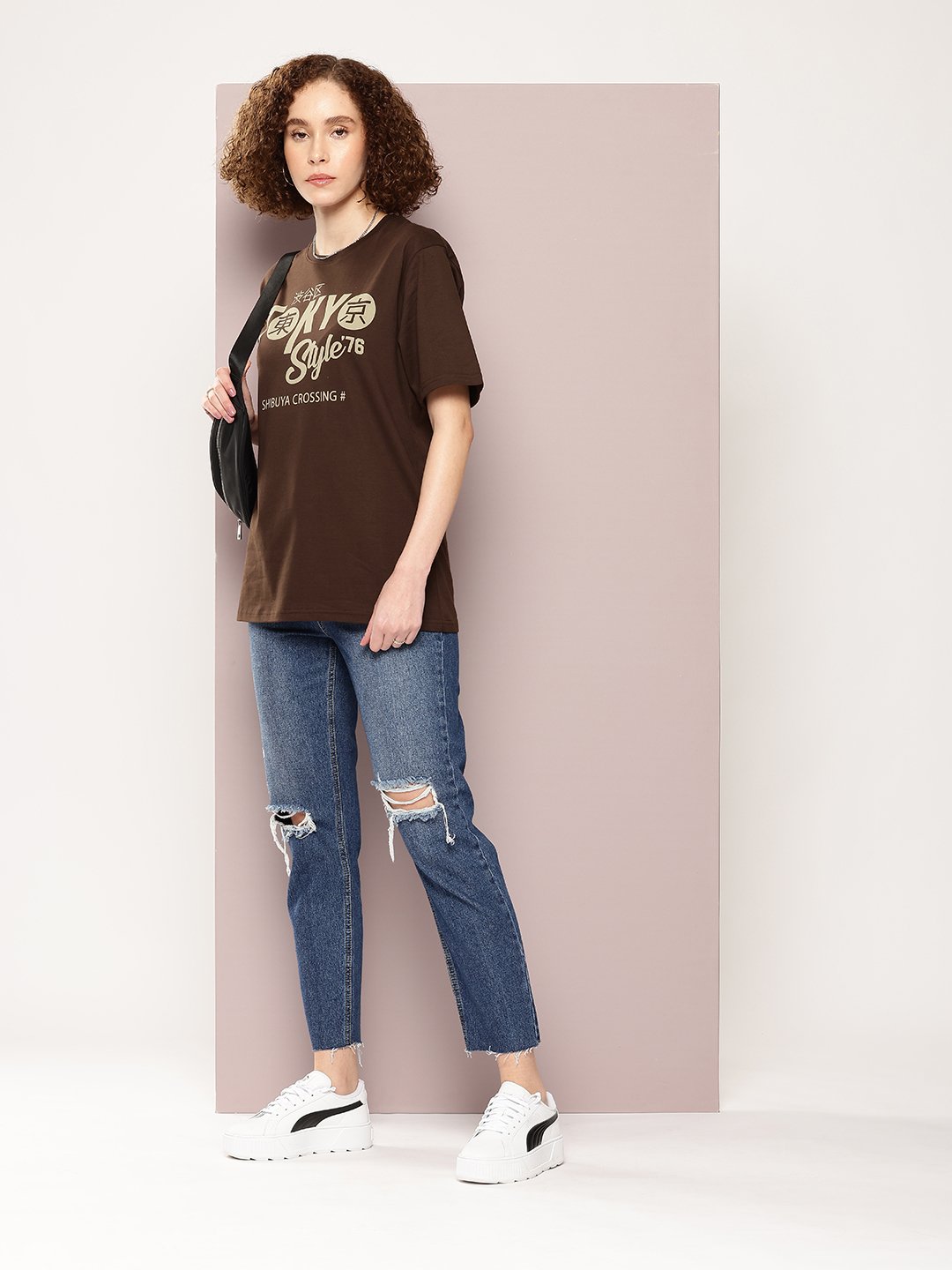 Womens Half Sleeve Round Neck Oversized Fit T-Shirts