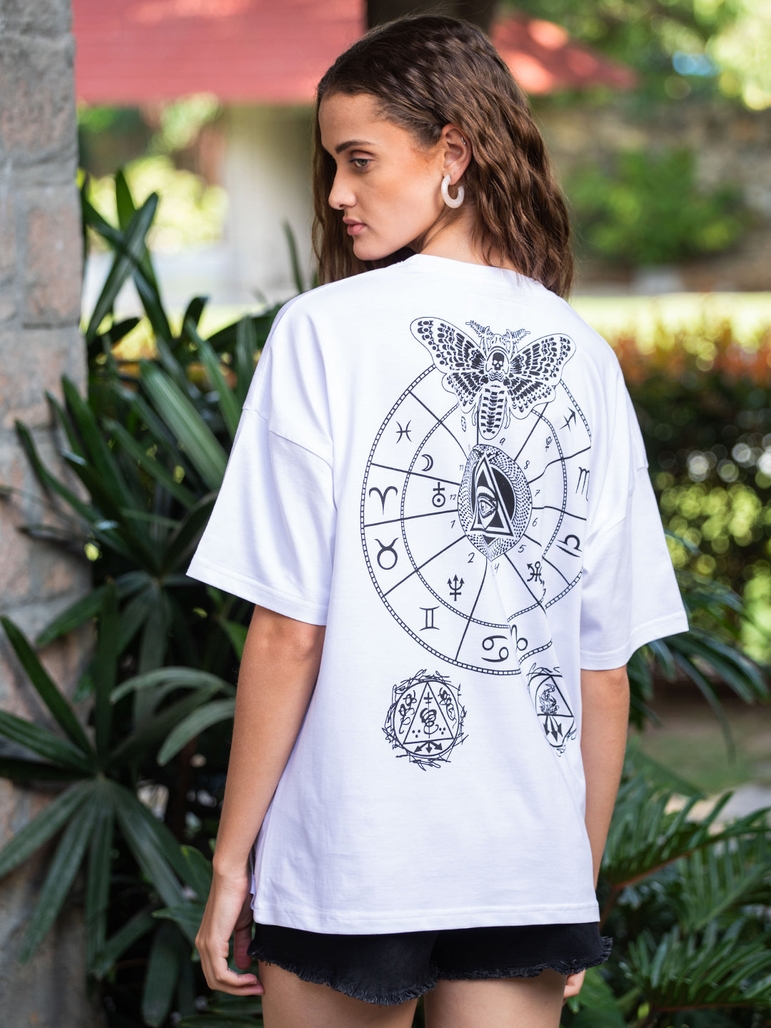 Womens Half Sleeve Drop Shoulder Printed Oversized Fit T-Shirts