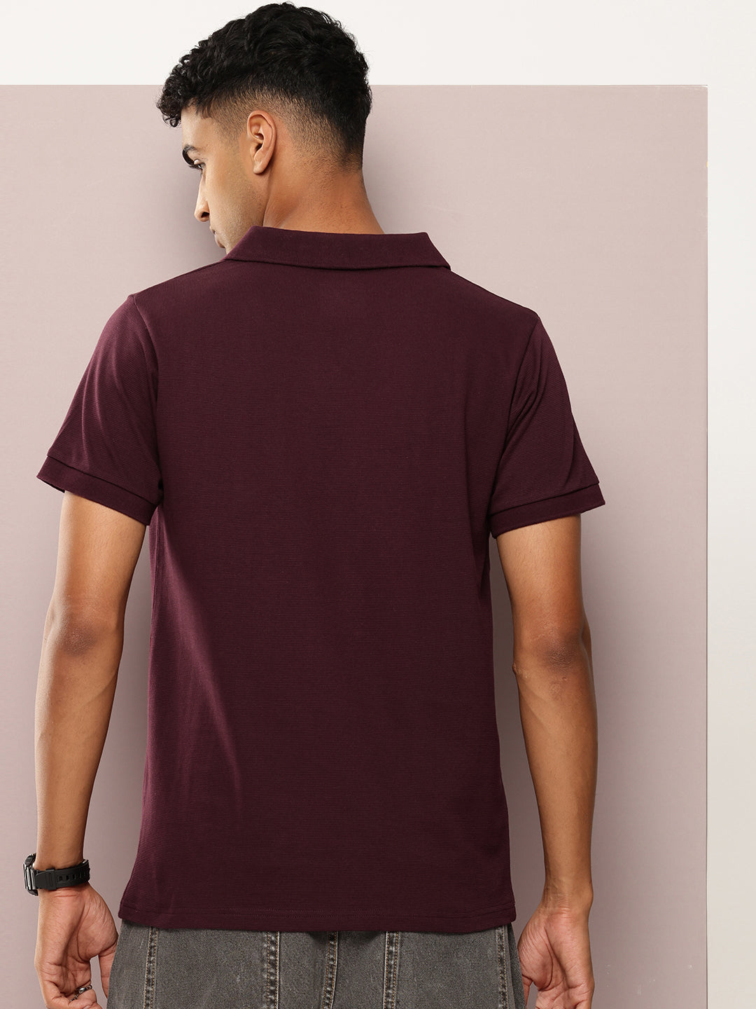 Mens Half Sleeve Polo Neck Solid Regular Fit Tshirts