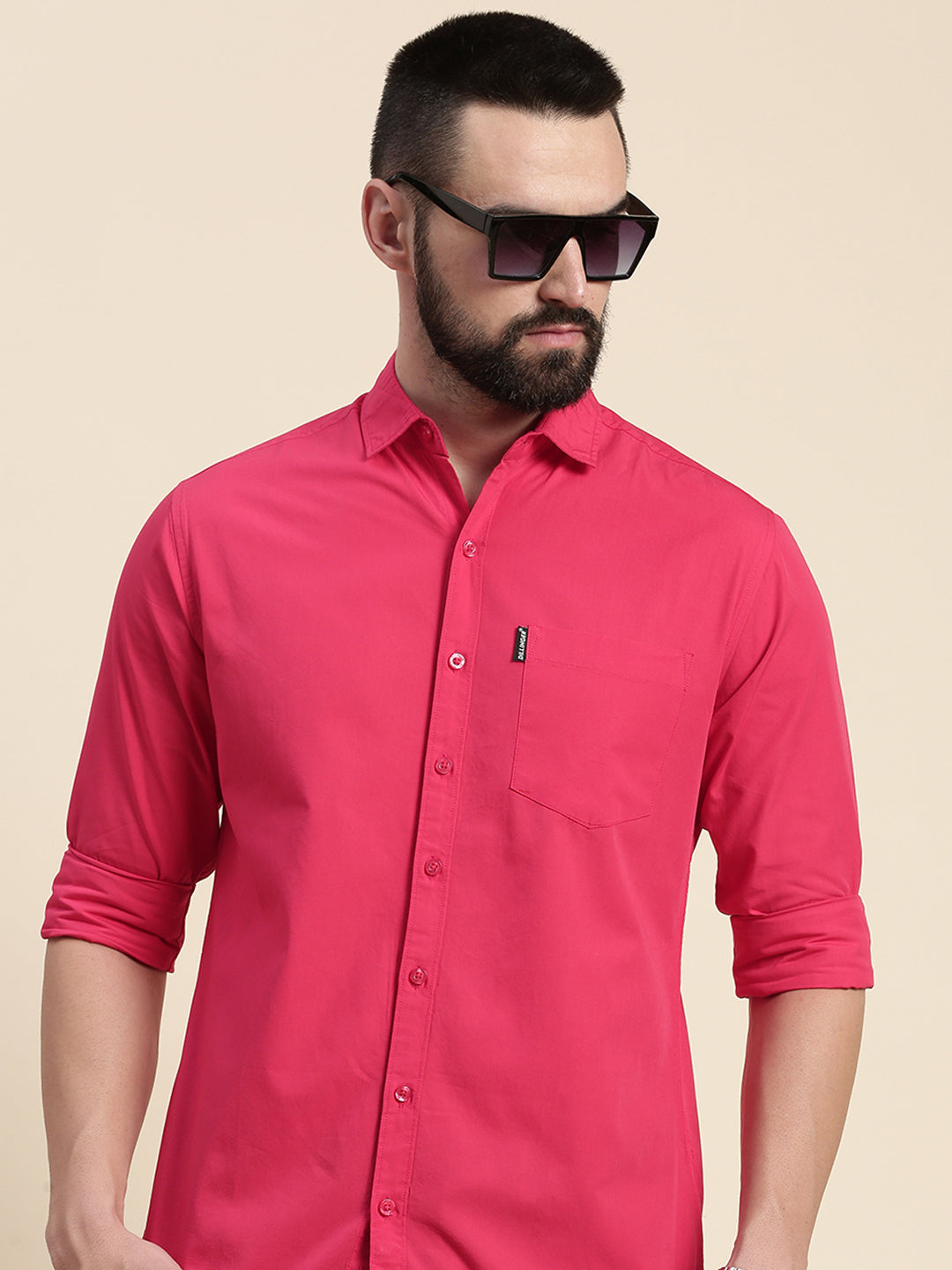 Mens Plain Full Sleeve Shirt With Pocket