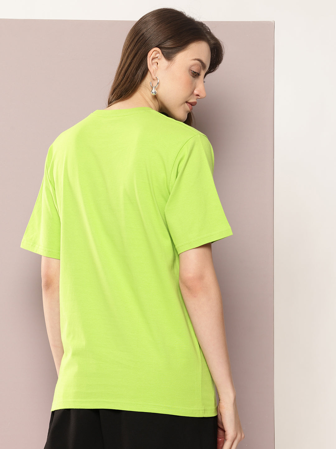 Womens Half Sleeve Round Neck Printed Oversized Fit Tshirts
