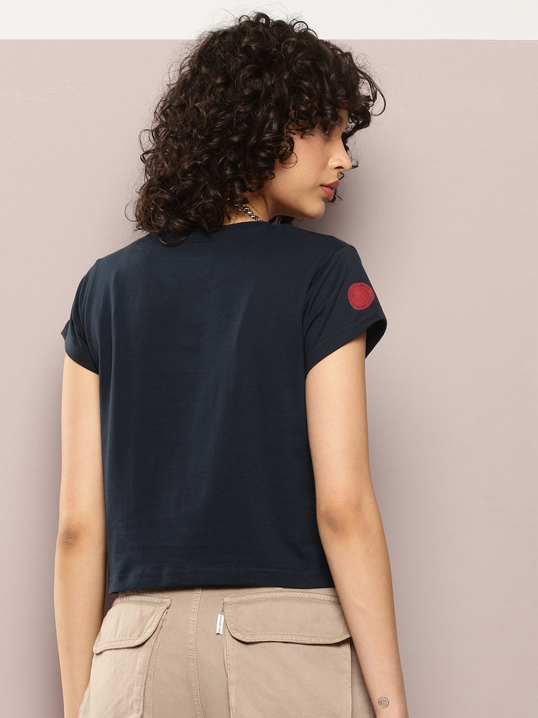 Womens Half Sleeve Round Neck Printed Regular Fit Tshirts