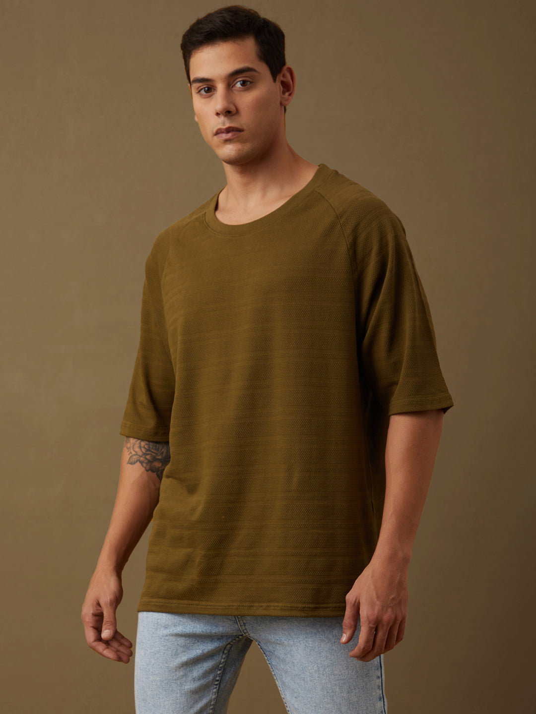Mens Half Sleeve Round Neck Oversized Fit T-Shirts