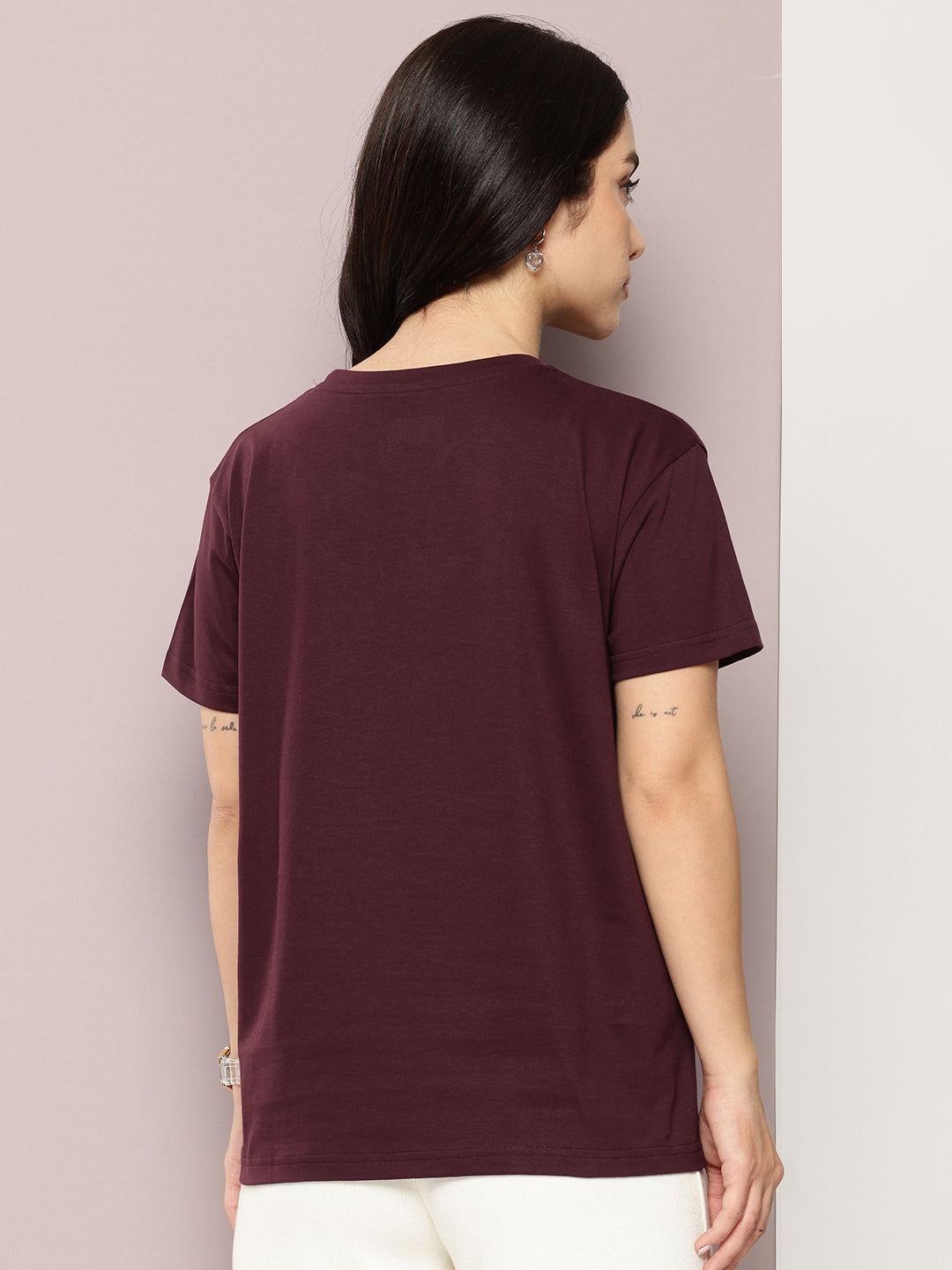 Womens Half Sleeve Round Neck Printed Boxy Fit Tshirts